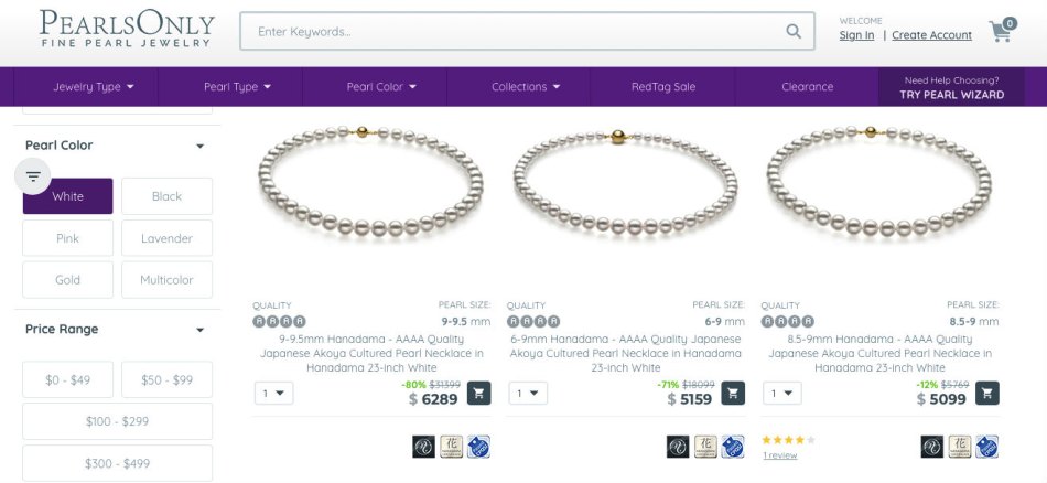 PearlsOnly product page