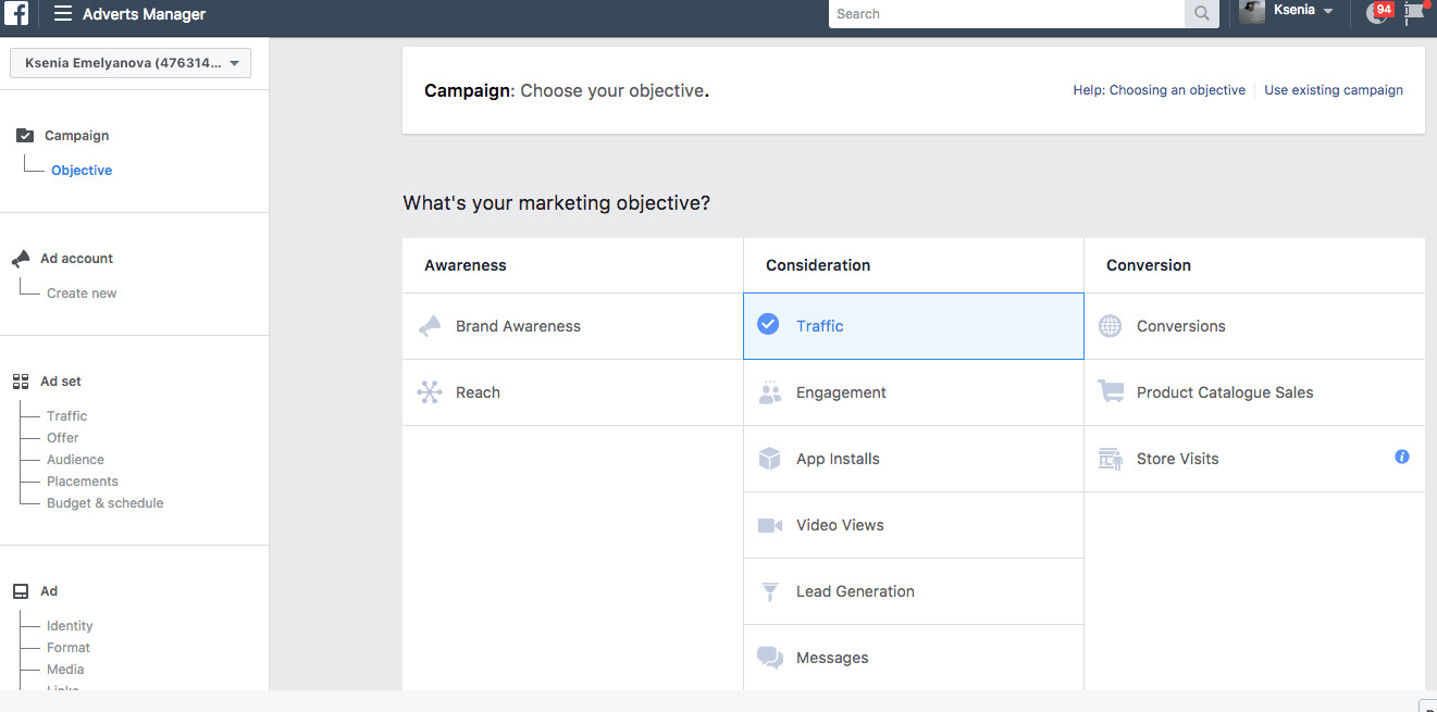 Instagram ads in Facebook ad Manager