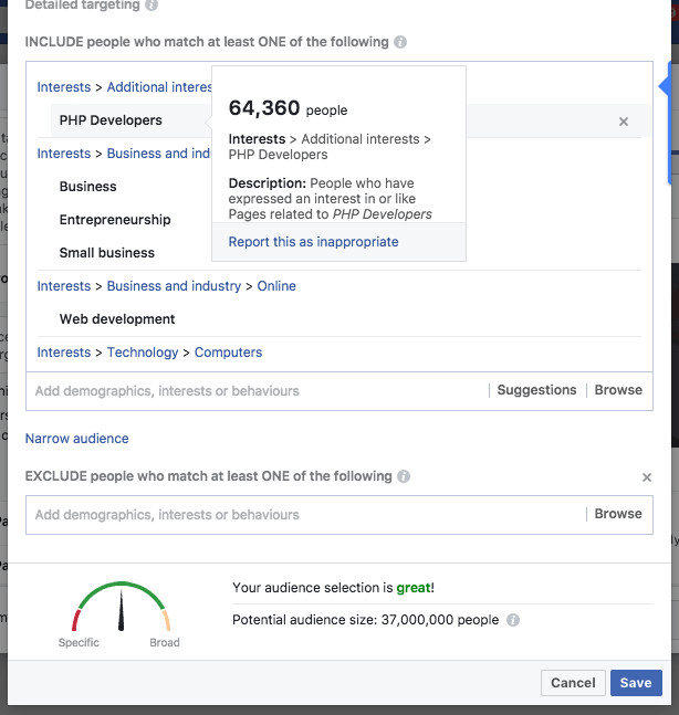 Detailed targeting on Instagram